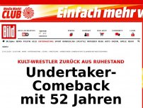 Bild zum Artikel: Wrestling-Hammer - Undertaker-Comeback mit 52 Jahren!
