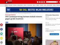 Bild zum Artikel: Mit knapper Mehrheit - SPD-Landesparteitag Sachsen-Anhalt stimmt gegen große Koalition
