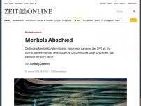 Bild zum Artikel: Bundeskanzlerin: Merkels Abschied