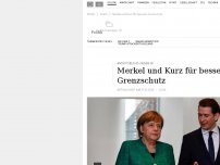 Bild zum Artikel: Antrittsbesuch in Berlin: Merkel und Kurz für besseren Grenzschutz