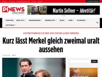 Bild zum Artikel: Antrittsbesuch bei Deutschlands Misere Kurz lässt Merkel gleich zweimal uralt aussehen