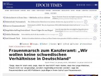 Bild zum Artikel: Frauenmarsch zum Kanzleramt: „Wir wollen keine schwedischen Verhältnisse in Deutschland“