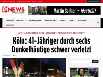 Bild zum Artikel: Kein Aufschrei der üblichen 'Rassismus-Riecher' Köln: 41-Jähriger durch sechs Dunkelhäutige schwer verletzt