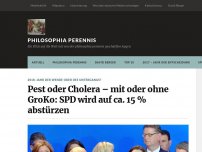 Bild zum Artikel: Pest oder Cholera – mit oder ohne GroKo: SPD wird auf ca. 15 % abstürzen