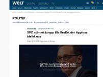Bild zum Artikel: SPD stimmt knapp für GroKo, der Applaus bleibt aus