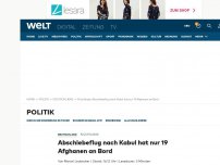 Bild zum Artikel: Abschiebeflug nach Kabul gestartet - nur 19 Afghanen an Bord