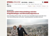 Bild zum Artikel: Bundespräsident: Steinmeier mahnt Unterscheidung zwischen Kriegsflüchtlingen und Wirtschaftsmigranten an