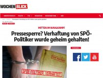 Bild zum Artikel: Pressesperre? Verhaftung von SPÖ-Politiker wurde geheim gehalten!