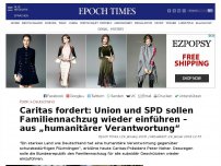 Bild zum Artikel: Caritas fordert: Union und SPD sollen Familiennachzug wieder einführen – aus „humanitärer Verantwortung“