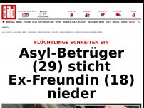 Bild zum Artikel: Flüchtlinge retten die Frau - Asyl-Betrüger (29) sticht Ex-Freundin (18) nieder