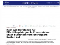 Bild zum Artikel: Roth will Hilfsfonds für Flüchtlingsbürgen in Finanznöten: Staat bürdet Helfern untragbare Kosten auf