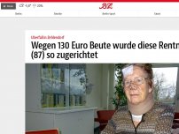 Bild zum Artikel: Für 130 Euro Beute wurde diese Rentnerin (87) so zugerichtet