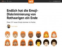Bild zum Artikel: Endlich hat die Emoji-Diskriminierung von Rothaarigen ein Ende
