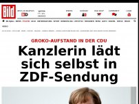 Bild zum Artikel: GroKo-Aufstand in der CDU - Kanzlerin lädt sich selbst in ZDF-Sendung