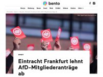 Bild zum Artikel: Eintracht Frankfurt lehnt AfD-Mitgliederanträge ab