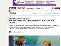 Bild zum Artikel: CDU-Chefin zur Zukunft der GroKo: Merkel setzt auf Gelassenheit, die SPD auf Chaos