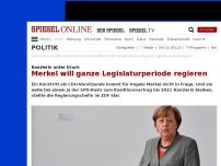 Bild zum Artikel: Kanzlerin unter Druck: Merkel will ganze Legislaturperiode regieren
