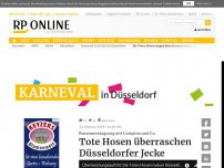 Bild zum Artikel: Rosenmontagszug mit Campino und Co. - Tote Hosen überraschen Düsseldorfer Jecke