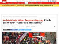 Bild zum Artikel: Unfall beim Kölner Rosenmontagszug: Pferde gehen durch – mehrere Personen verletzt