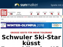 Bild zum Artikel: Große Geste für mehr Toleranz - Schwuler Ski-Star küsst Freund live im US-TV!