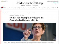 Bild zum Artikel: Merkel holt Kramp-Karrenbauer als Generalsekretärin nach Berlin