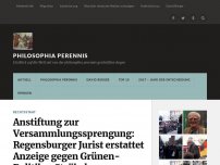 Bild zum Artikel: Anstiftung zur Versammlungssprengung: Regensburger Jurist erstattet Anzeige gegen Grünen-Politiker Ströbele