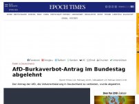 Bild zum Artikel: Bundestag: Burkaverbot abgelehnt