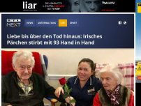 Bild zum Artikel: Liebe bis über den Tod hinaus: Irisches Pärchen stirbt mit 93 Hand in Hand