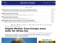 Bild zum Artikel: Angela Merkel: Ganz Europa muss mehr für Afrika tun