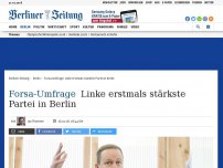 Bild zum Artikel: Forsa-Umfrage: Linke erstmals stärkste Partei in Berlin