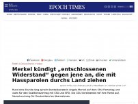 Bild zum Artikel: CDU-Parteitag: Merkel kündigt „entschlossenen Widerstand“ gegen diejenigen an, „die mit platten und hasserfüllten Parolen durch unser Land ziehen“