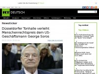 Bild zum Artikel: Düsseldorfer Tonhalle verleiht Menschenrechtspreis dem US-Geschäftsmann George Soros
