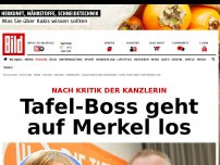 Bild zum Artikel: Nach Kritik der Kanzlerin - Tafel-Boss geht auf Merkel los
