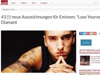 Bild zum Artikel: 43 (!) neue Auszeichnungen für Eminem: 'Lose Yourself' geht Diamant
