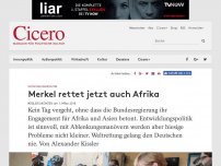 Bild zum Artikel: Entwicklungspolitik - Merkel rettet jetzt auch Afrika