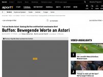 Bild zum Artikel: Buffon richtet bewegende Worte von verstorbenen Astori