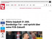 Bild zum Artikel: Ribéry bejubelt 51.000. Bundesliga-Tor - und spricht über seine FCB-Zukunft