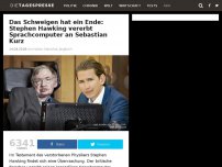Bild zum Artikel: Das Schweigen hat ein Ende: Stephen Hawking vererbt Sprachcomputer an Sebastian Kurz