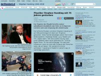 Bild zum Artikel: 1942 – 2018 - Physiker Stephen Hawking mit 76 Jahren gestorben