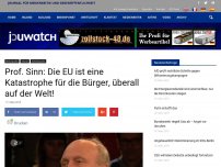 Bild zum Artikel: Prof. Sinn: Die EU ist eine Katastrophe für die Bürger, überall auf der Welt!