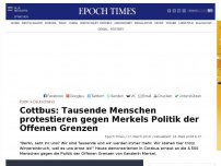 Bild zum Artikel: Cottbus: Tausende Menschen protestieren gegen Merkels Politik der Offenen Grenzen