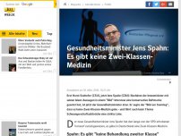 Bild zum Artikel: Gesundheitsminister Jens Spahn: Es gibt keine Zwei-Klassen-Medizin