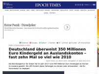 Bild zum Artikel: Deutschland überweist 350 Millionen Euro Kindergeld an Auslandskonten – fast zehn Mal so viel wie 2010