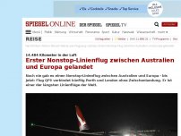 Bild zum Artikel: 14.484 Kilometer in der Luft: Erster Nonstop-Linienflug zwischen Australien und Europa gelandet