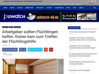 Bild zum Artikel: Arbeitgeber sollten Flüchtlingen helfen: Keiner kam zum Treffen der Flüchtlingshilfe