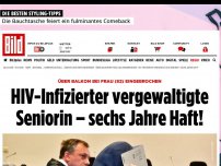 Bild zum Artikel: Seniorin (82) mehrfach missbraucht - Vergewaltiger (29) muss sechs Jahre in Haft