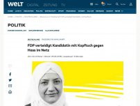 Bild zum Artikel: FDP verteidigt Kandidatin mit Kopftuch gegen Hass im Netz