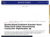 Bild zum Artikel: Deutschland kritisiert Kanzler Kurz: Österreich lehnt Ausweisung russischer Diplomaten ab