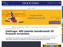 Bild zum Artikel: Umfrage: AfD könnte bundesweit 20 Prozent erreichen