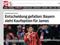 Bild zum Artikel: Entscheidung gefallen: Bayern zieht Kaufoption für James